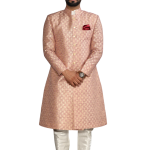 Handmade Banarasi Brocade Achkan | Silver Pink Father Son Combo | Jaipurio